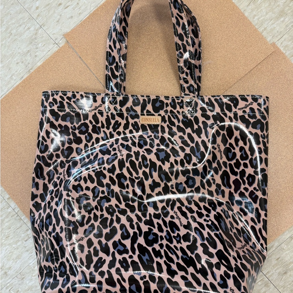 Consuela Brown and Black Leopard Print Tote Bag